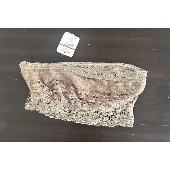 Intimately Free People Lacey Bandeau Strapless Bra Taupe Brown Women's Xs NWT - Picture 2 of 4